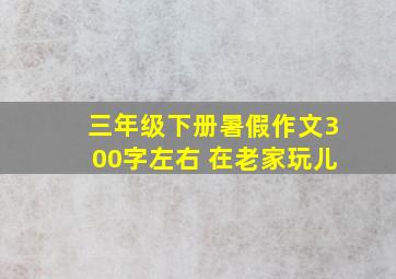 三年级下册暑假作文300字左右 在老家玩儿